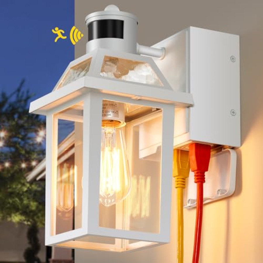 Outdoor Lighting No Outlet - Porch Lights with GFCI Outlet, Dusk
