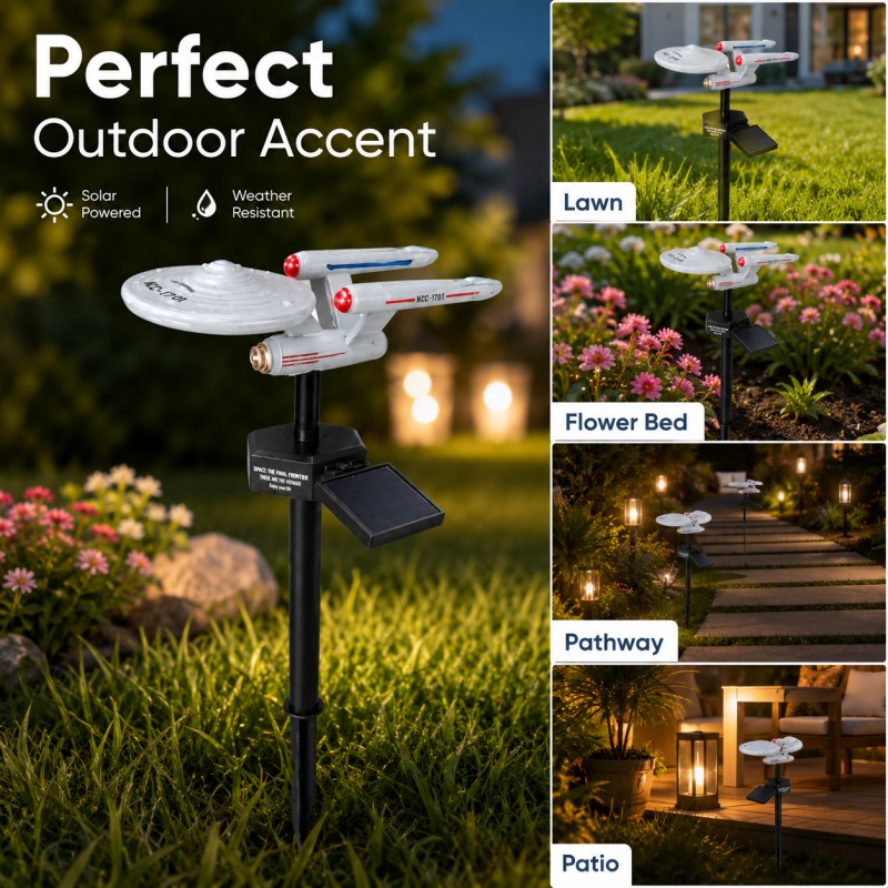Outdoor Lighting Gazebo - Star Trek USS Enterprise Solar Garden