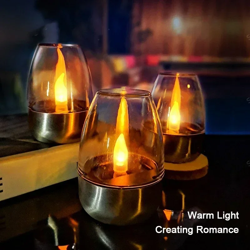 Outdoor Lighting Gazebo - LED Solar Candles Light Flameless Rechargeable