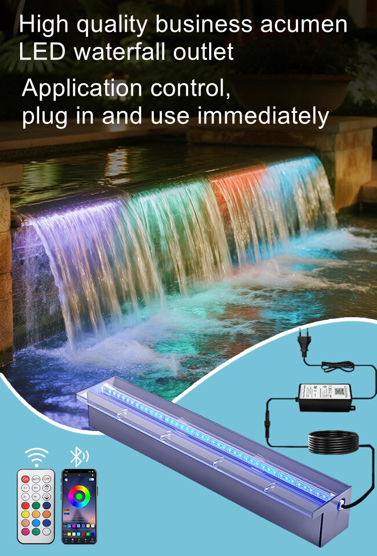 Outdoor Lighting No Outlet - Acrylic waterfall outlet courtyard landscape decoration