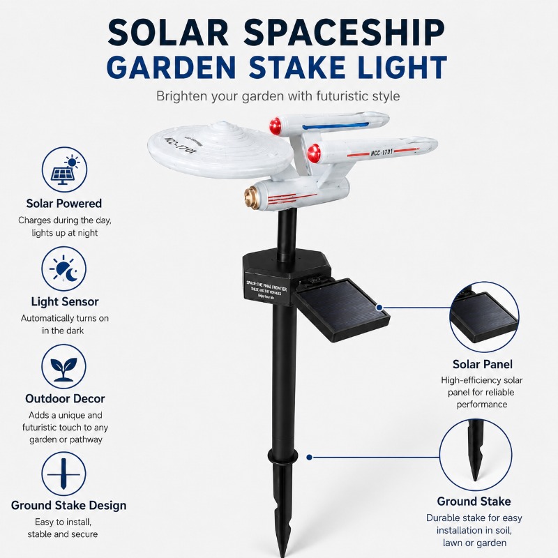 Outdoor Lighting Gazebo - Star Trek USS Enterprise Solar Garden
