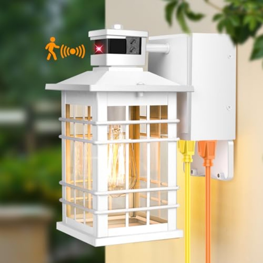 Outdoor Lighting No Outlet - Porch Light with GFCI Outlets Built-,