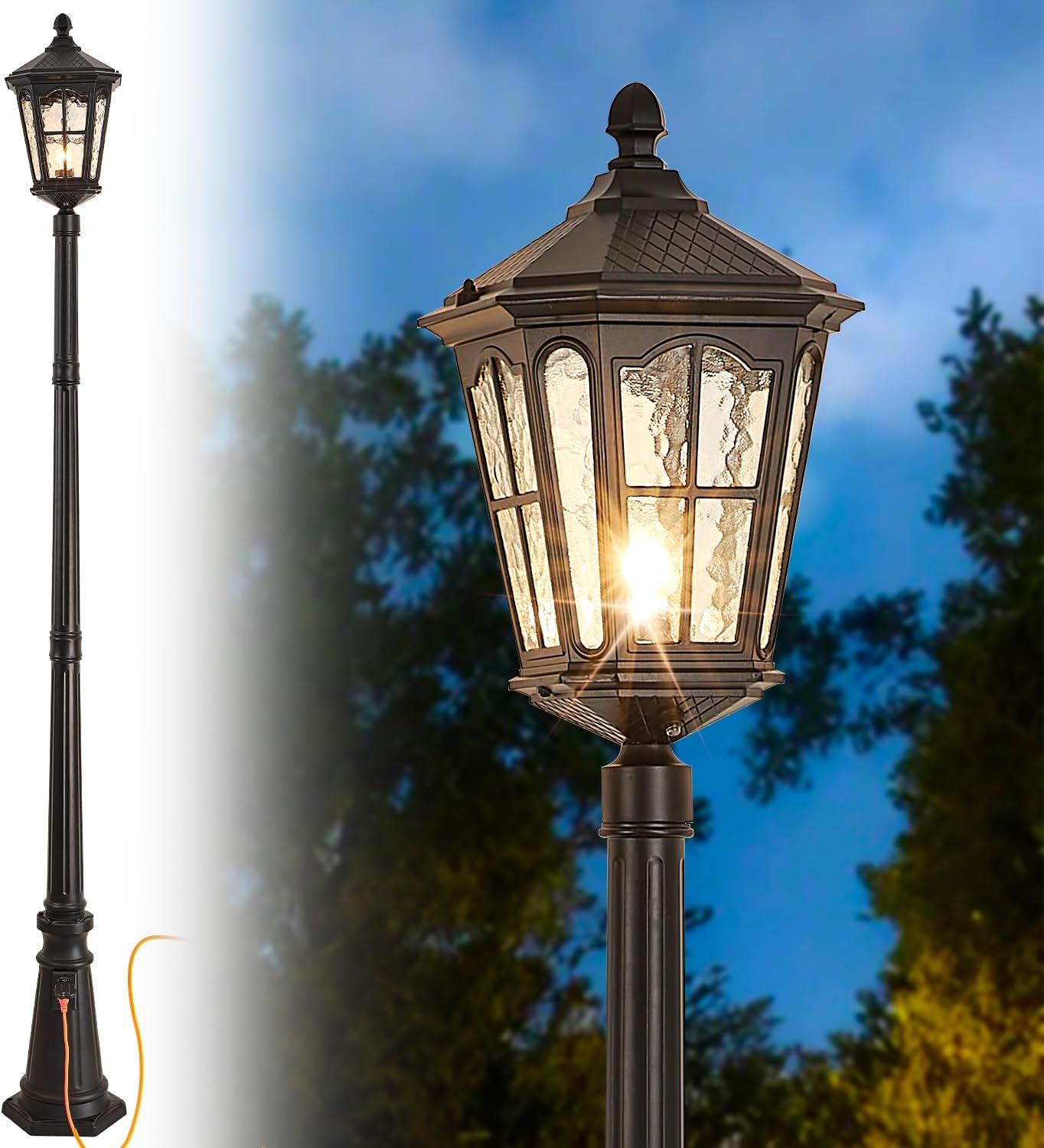 Outdoor Lighting No Outlet - Waterproof outdoor pole light with outlet