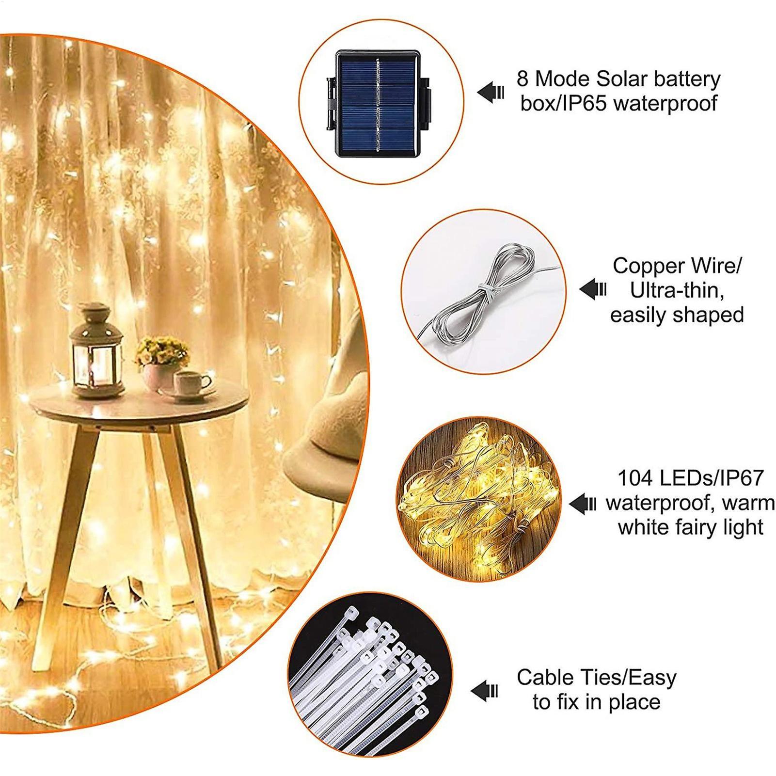 Outdoor Lighting Gazebo - Solar Umbrella String Light 104 LED