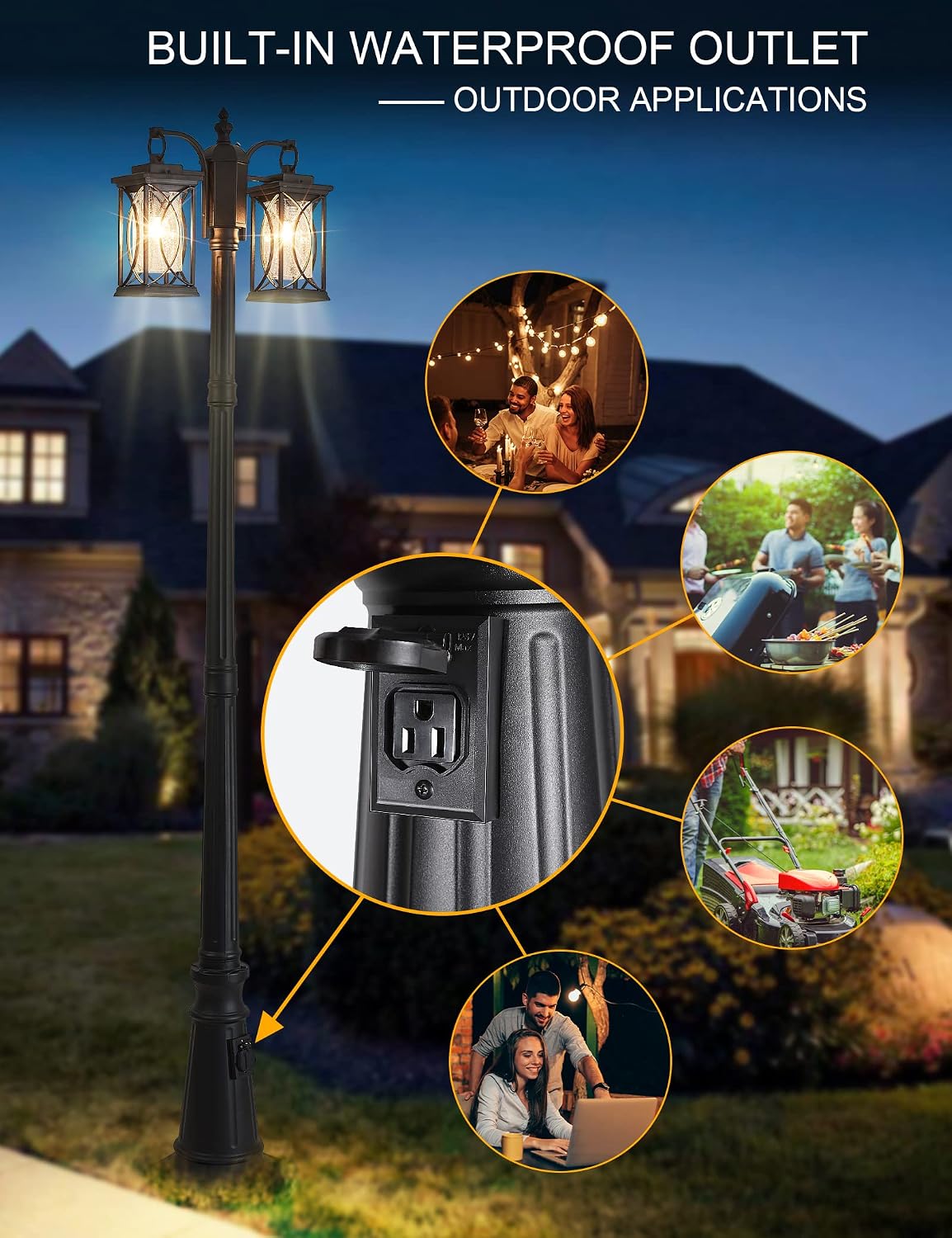 Outdoor Dusk Dawn Lamp Post Mo - Outdoor Lighting No Outlet review and price
