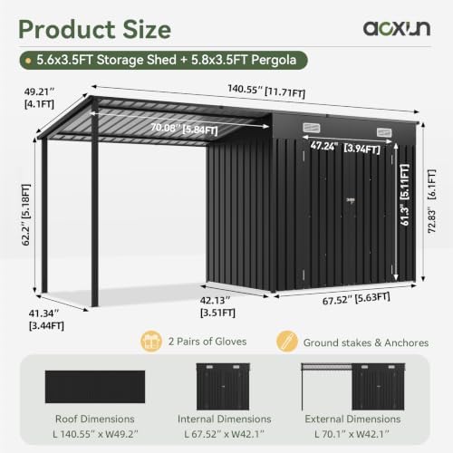 6x4FT Outdoor Storage Shed & H - Outdoor Lighting Gazebo review and price