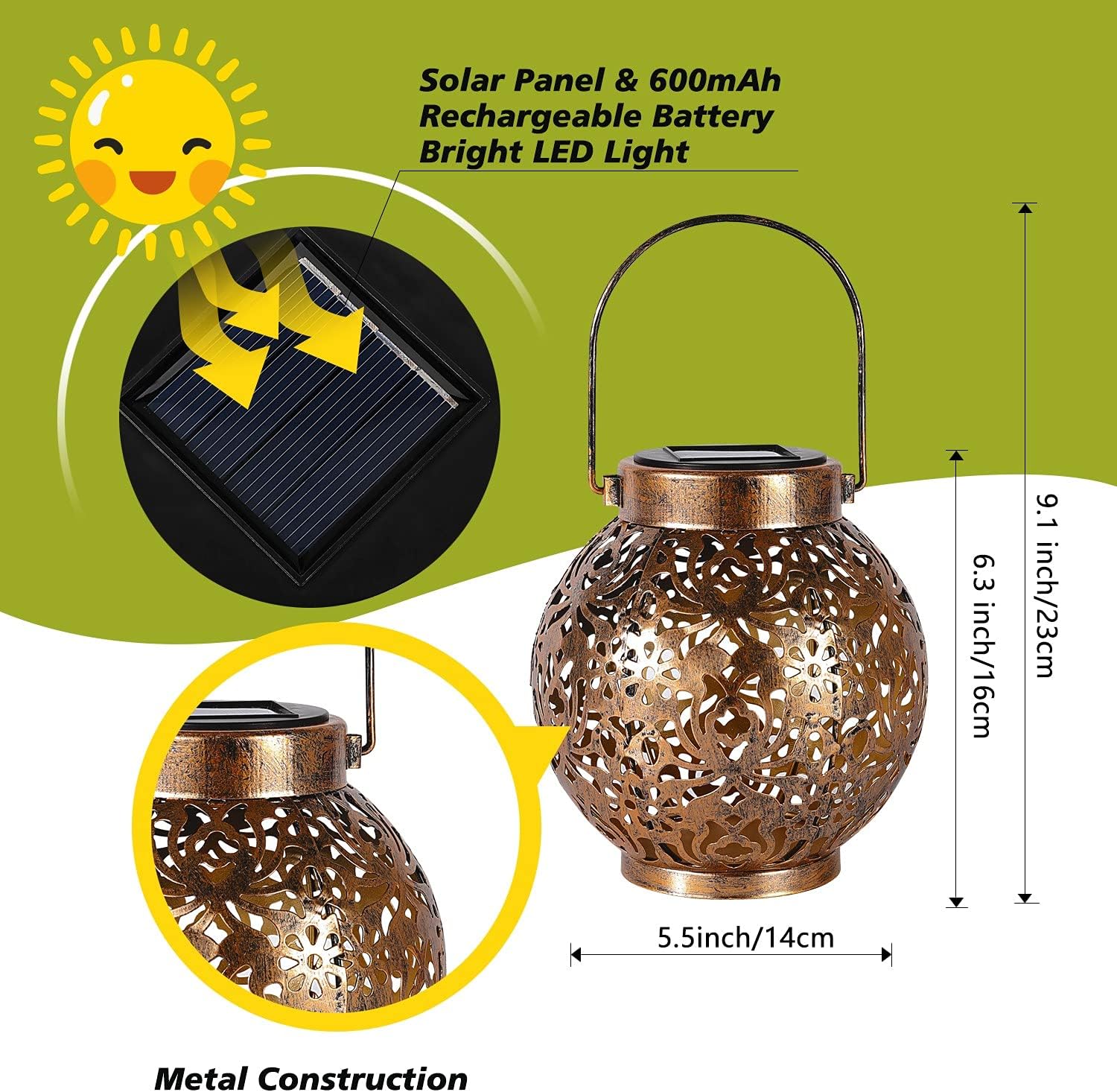1-6PCS Moroccan Solar Lanterns - Outdoor Lighting Gazebo review and price