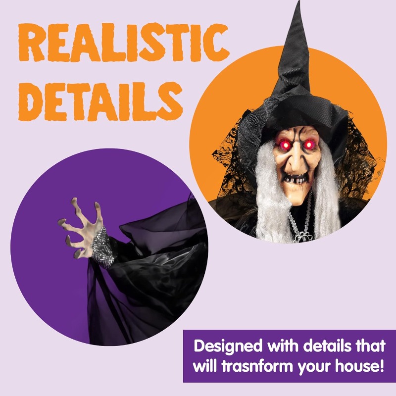 47'' Animated Witch Halloween  - Outdoor Lighting Gazebo review and price
