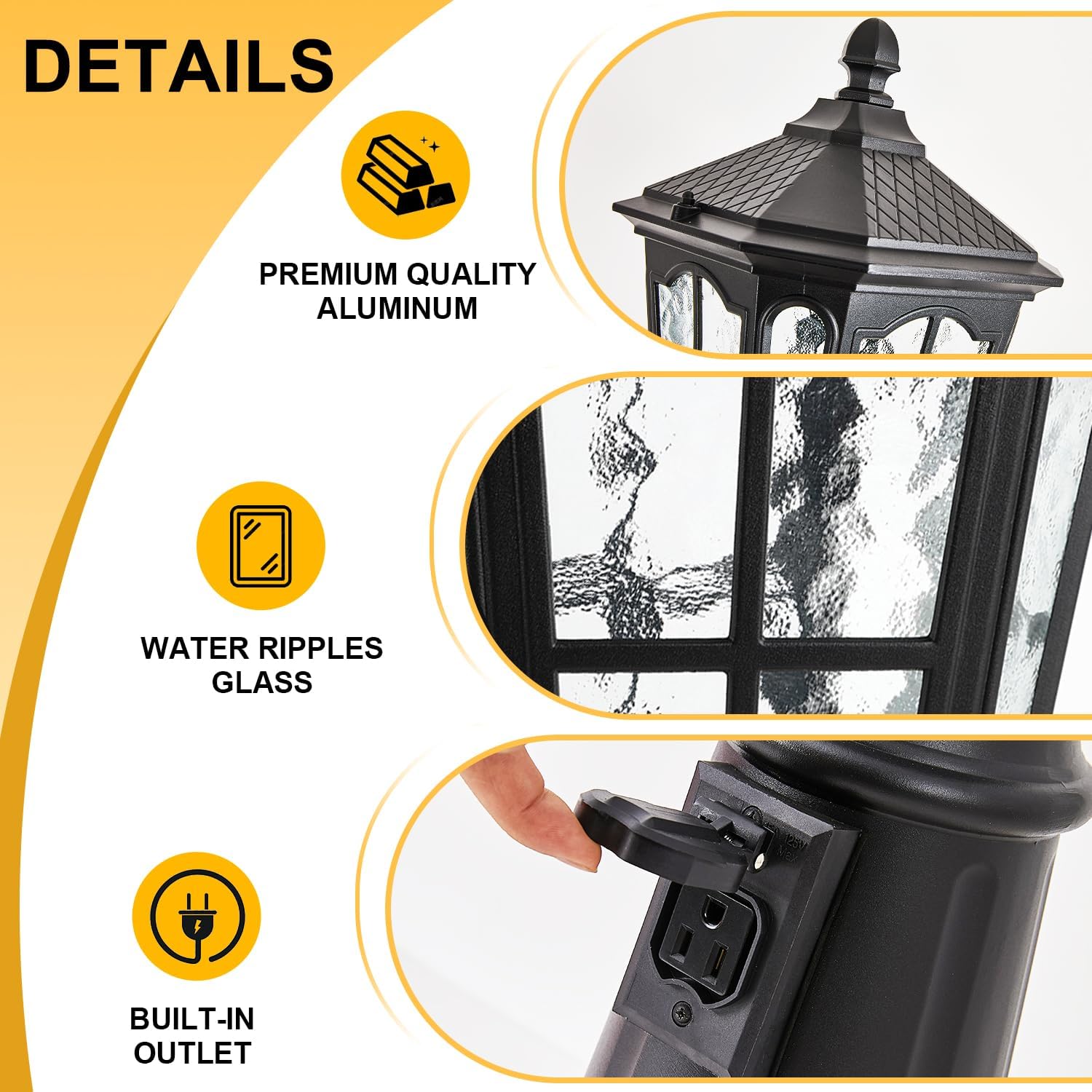 Waterproof outdoor pole light  - Outdoor Lighting No Outlet review and price