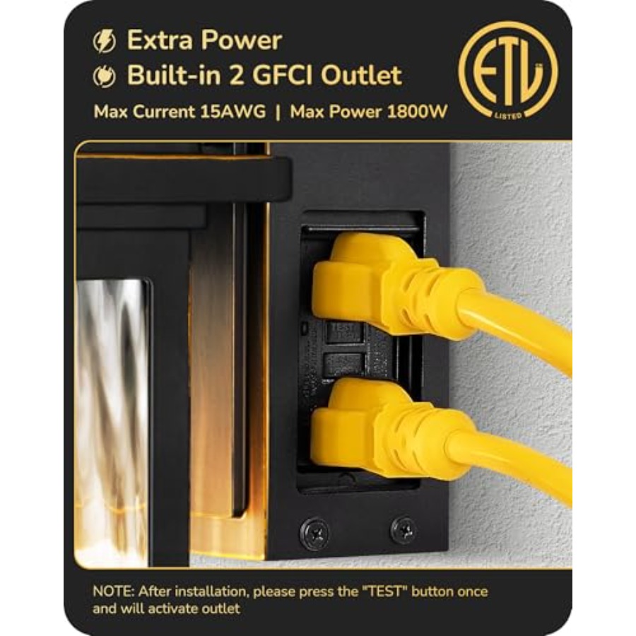 Outdoor Wall Light with GFCI O - Outdoor Lighting No Outlet review and price