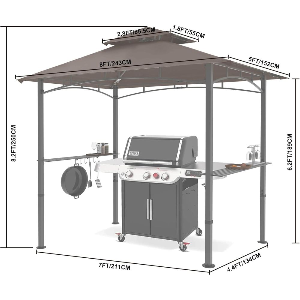 8ft x 5ft Outdoor BBQ Gazebo w - Outdoor Lighting Gazebo review and price