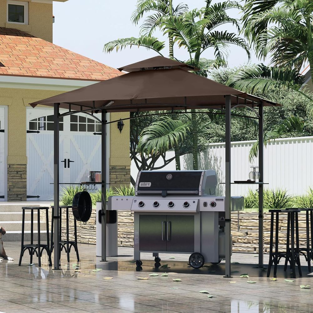 8ft x 5ft Outdoor BBQ Gazebo w - Outdoor Lighting Gazebo review and price